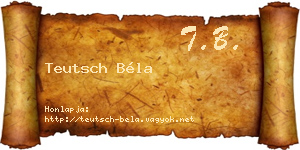 Teutsch Béla névjegykártya